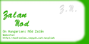 zalan mod business card